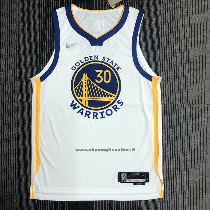 Maglia Golden State Warriors Stephen Curry #30 Association Autentico Bianco